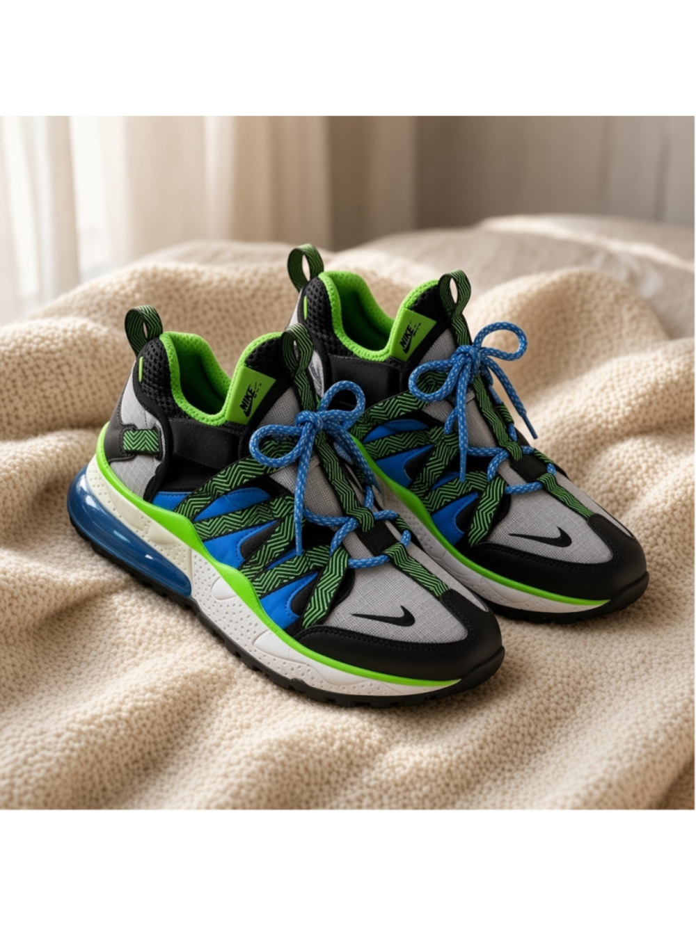 Nike Air Max 270 Bowfin Sprite Blue Green Trail Sneakers Men’s Size 9 US - Picture 2 of 11